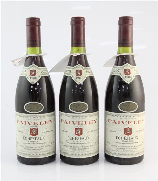 Three bottles of Echezeaux Grand Cru 1988,